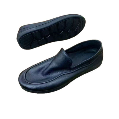 Damen Ledermokassins Elegante Rutschfeste Sohle Schicke Mode