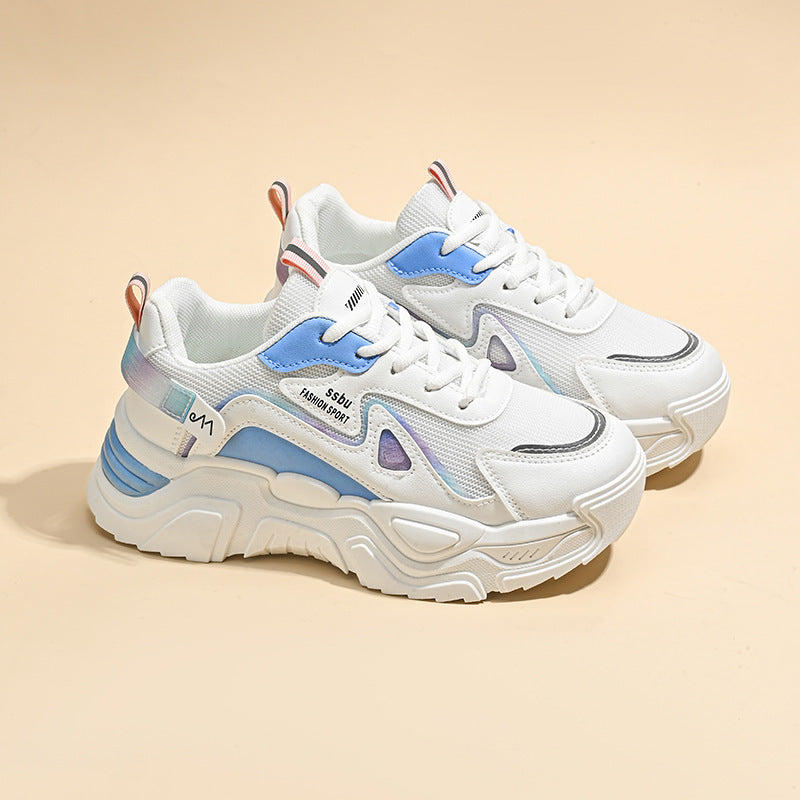 Damen Sneaker Sportlich Chunky Atmungsaktiv Stabile Sohle