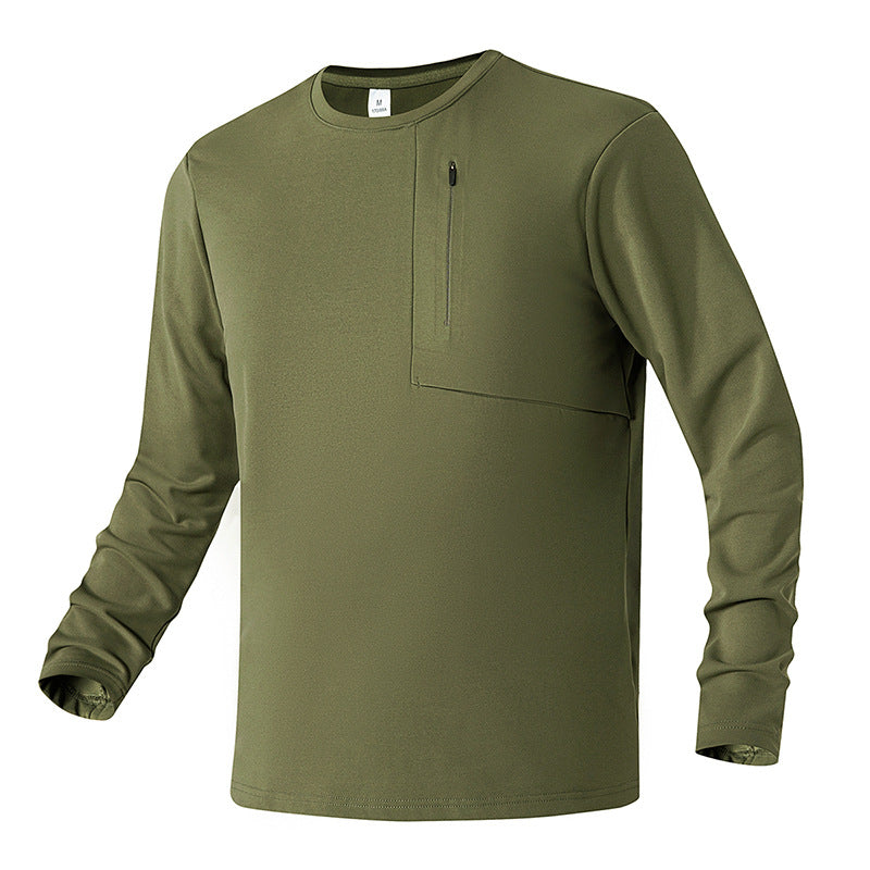 Herren Funktionsshirt Atmungsaktiv Reißverschluss Tasche Sport - BerlinGlamour