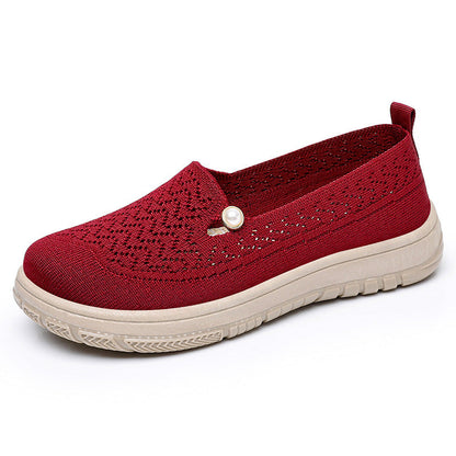 Damen Slip-On Schuhe Elegantes Design Perlenschmuck