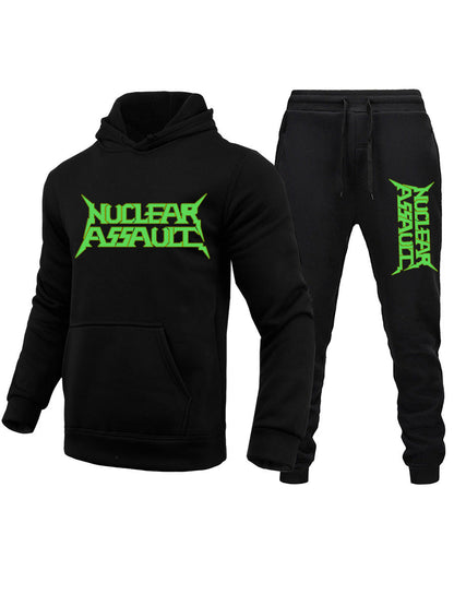 Herren Sportset Kapuzenpullover Jogginghose mit Logo Druck