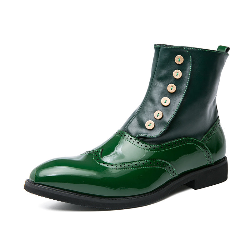 Damen Stiefeletten Lackleder Elegant Schnürsenkel Schwarz
