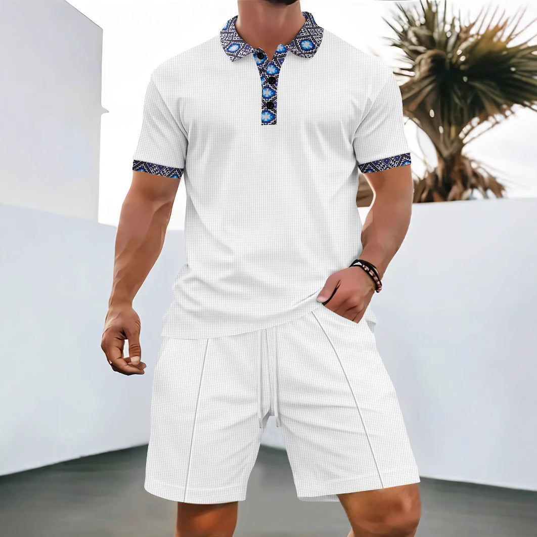 Herren Polo T-Shirt Set Shorts Modern Relaxed Fit