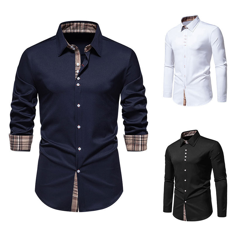 Herren Langarmhemd Modern Karo Komfort Schnitt - BerlinGlamour