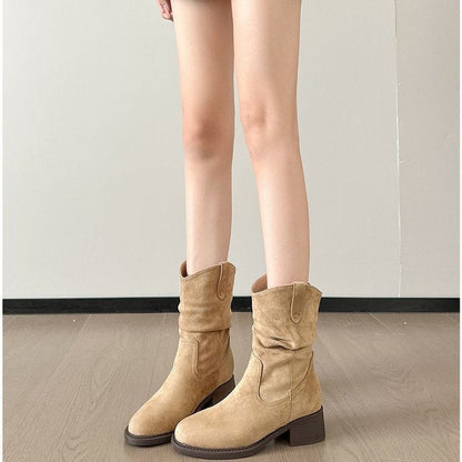 Damen Stiefel Western Style Hoch Hacken