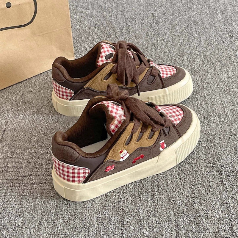 Damen Sneaker Wildleder Tiermotiv Weich Moderne