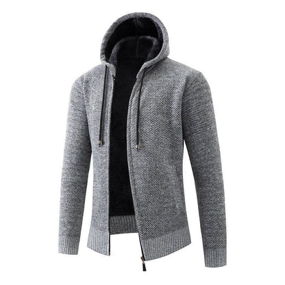 Herren Strickjacke Kapuze Bequem Warm