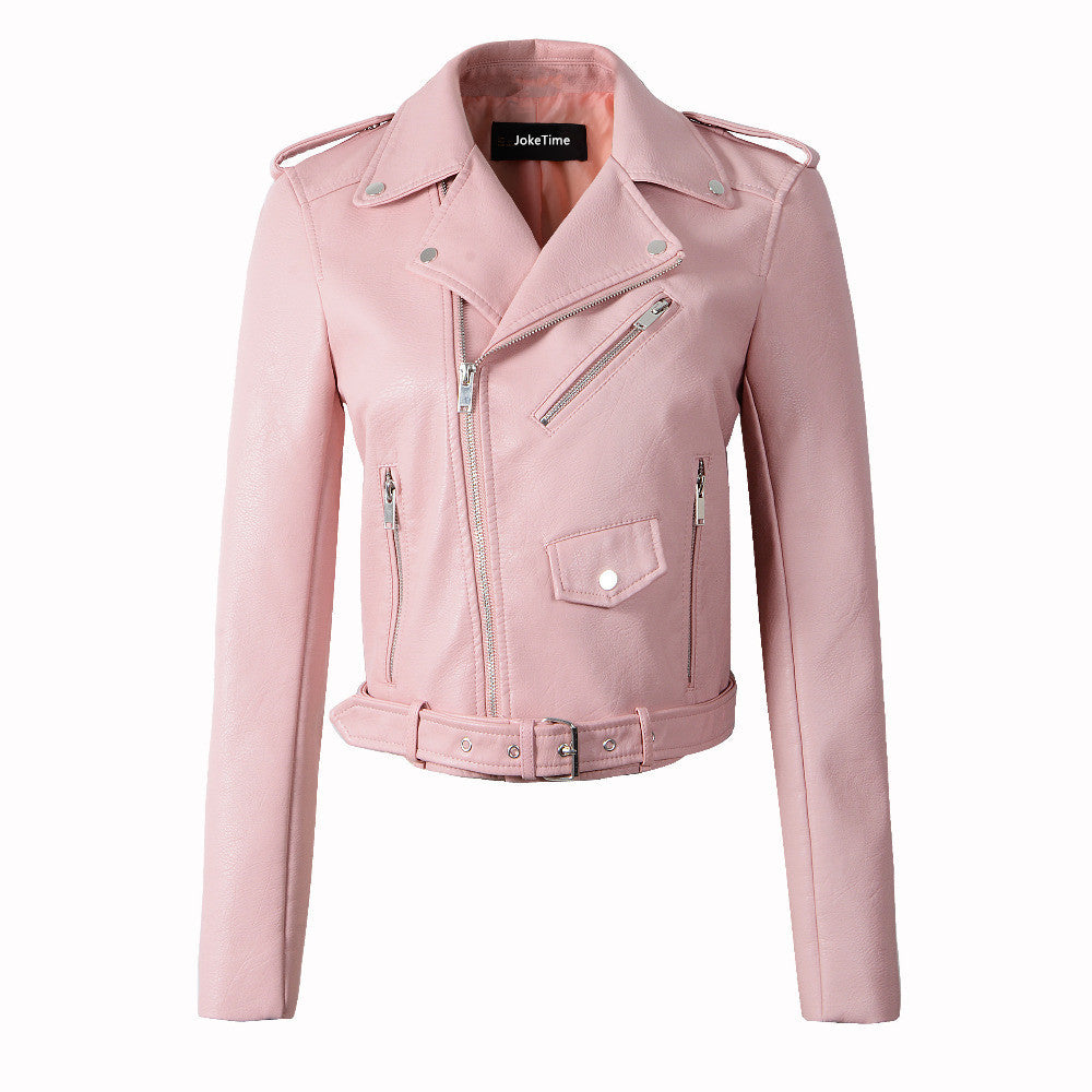 Vegan Lederjacke Damen Bikerjacke Schwarz Glamour