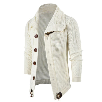 Herren Strickjacke Grobstrick Umschlagkragen Modern