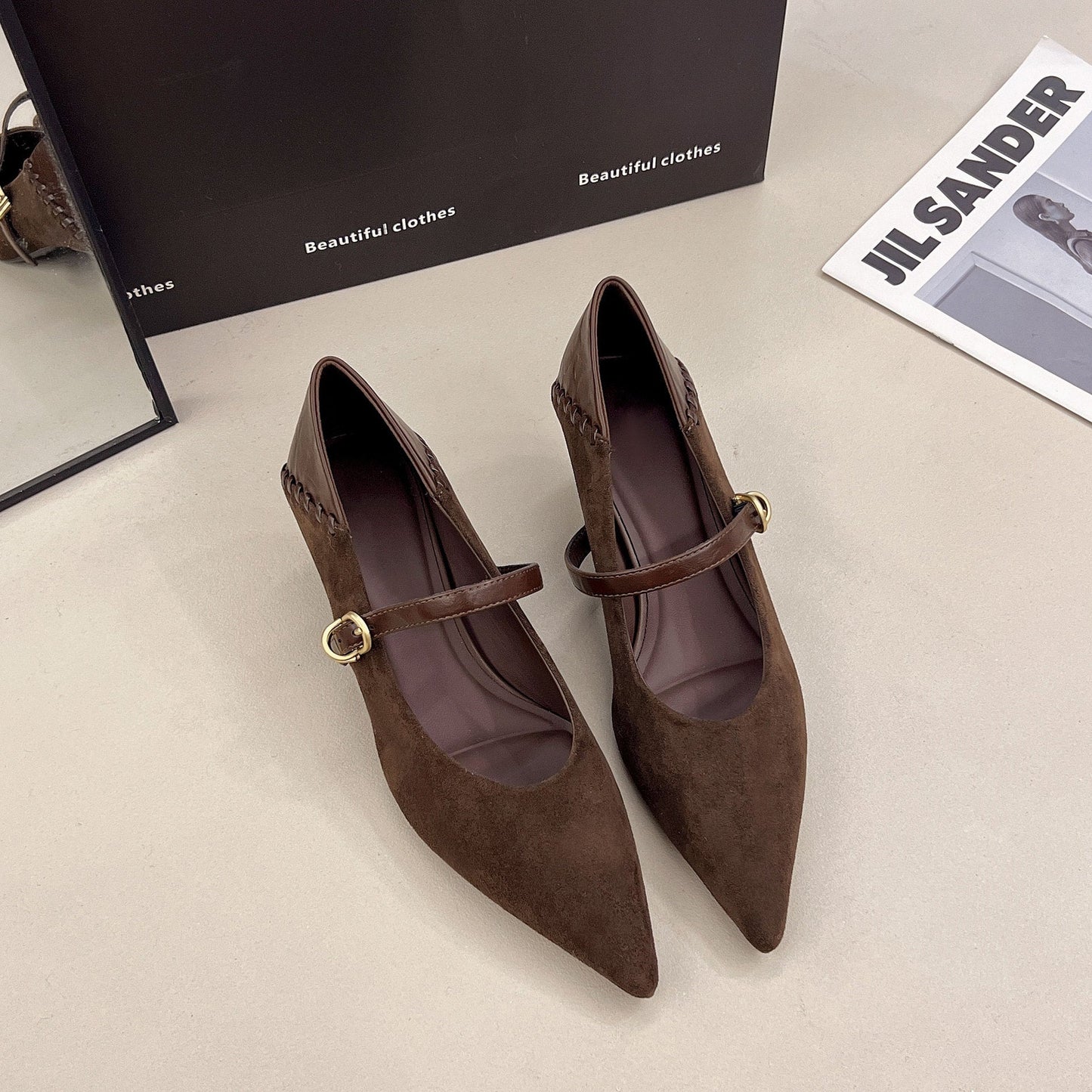 Damen Pumps mit Schnalle Elegant Hochzeitsschuhe