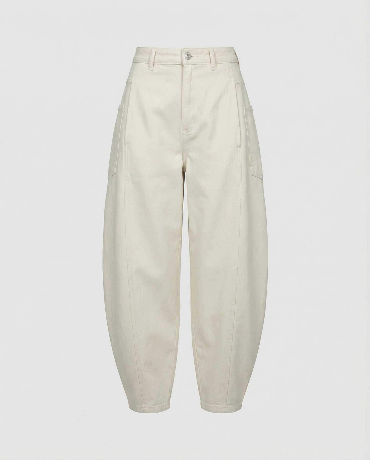 Weite Damen Hose Twill mit großen Taschen und Falten