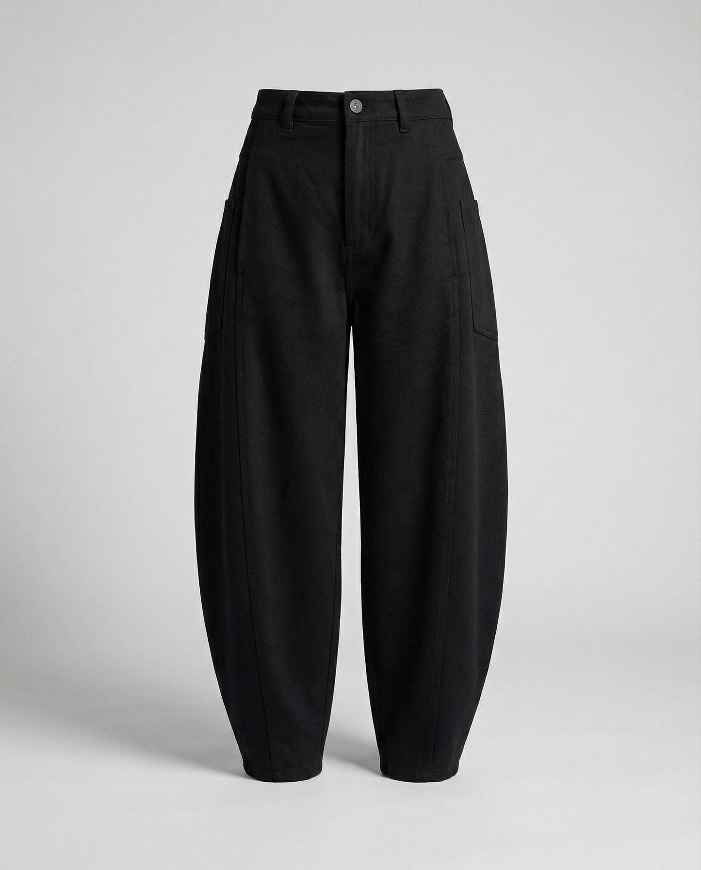 Weite Damen Hose Twill mit großen Taschen und Falten
