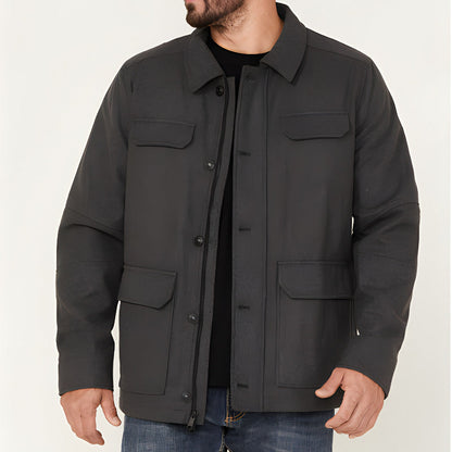 Herren Utility-Jacke Modern Lässig mit vielen Taschen