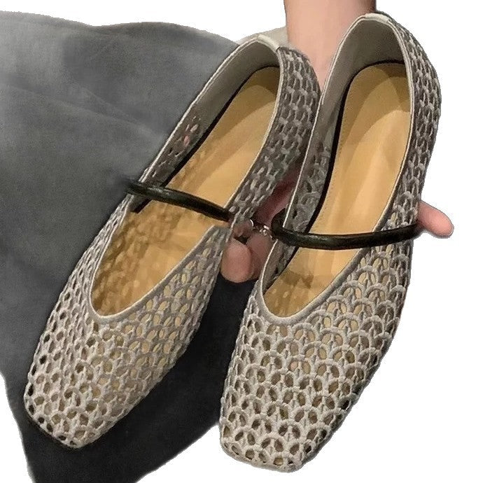 Damen Ballerinas Atmungsaktiv Netzdesign Modisch