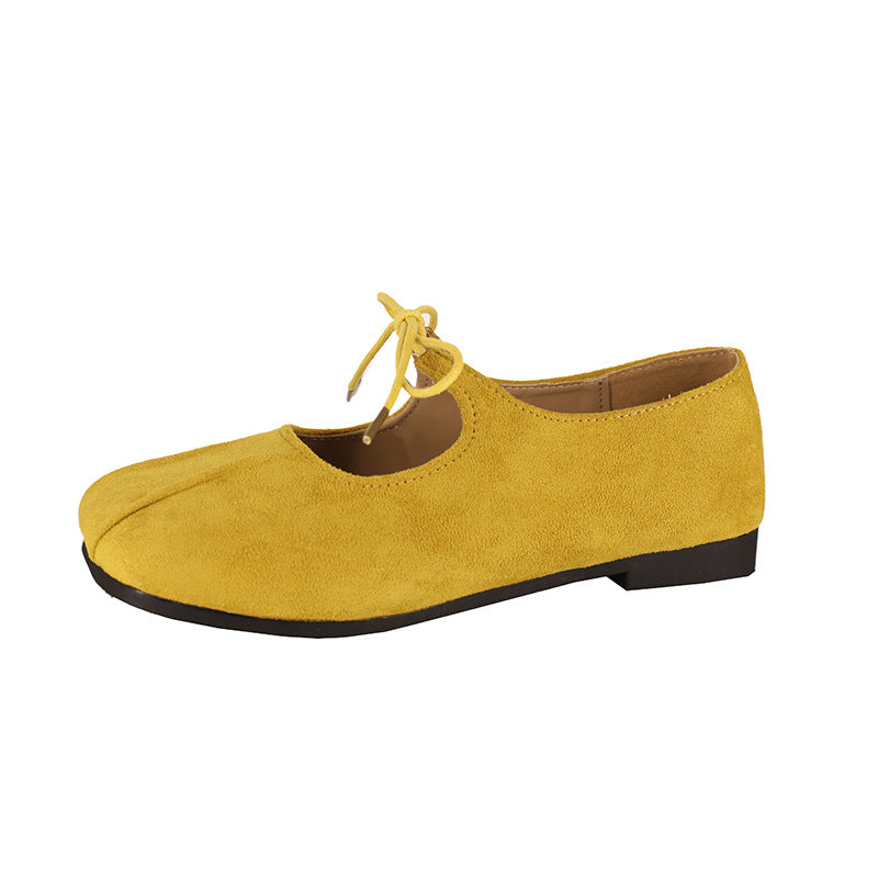 Damen Ballerinas Elegante Schleifen Wildleder