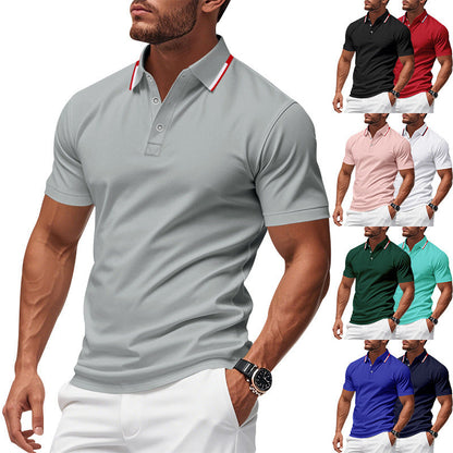 Herren Polohemd Modern Kragen Kontrastfarben Elegent - BerlinGlamour