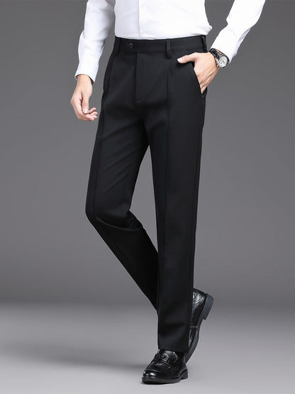 Herren Anzughose Slim Fit Schwarze Hose Mit Taschen