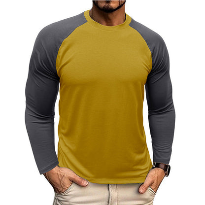 Herren Langarmshirt Raglan Kontrastärmel Modern Sportlich