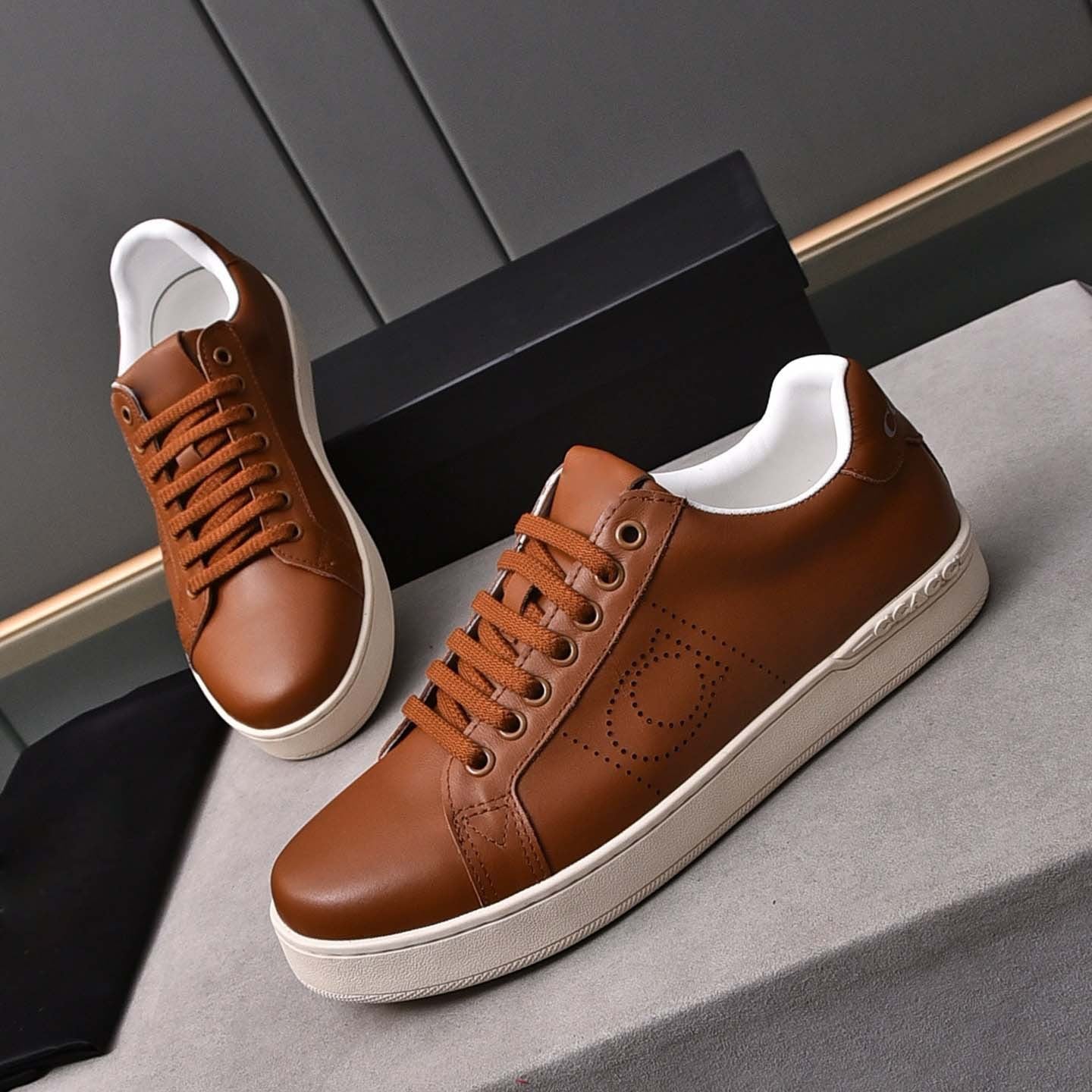 Damen Sneaker Leder Schwarz Atmungsaktiv Rutschfest