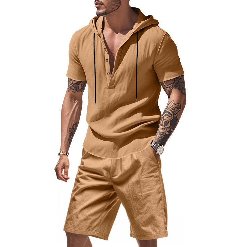 Herren Sportswear Set Kapuzenpullover und Shorts Bequem