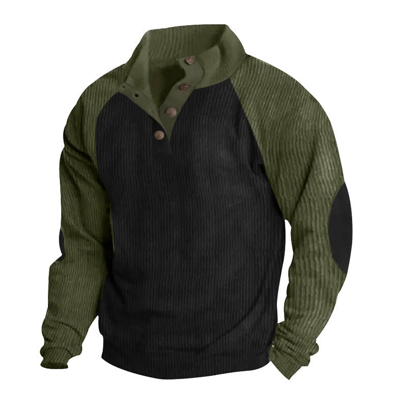 Der Pullover-Shirt mit Knopfleiste und Lederdetails ist ein elegantes und modernes Kleidungsstück, der für den stilvollen Herren geeignet ist. Mit seiner strukturierten Passform und edlen