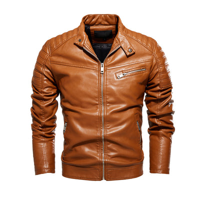Herren Lederjacke Robust Stylish Lederimitat Schwarz - BerlinGlamour