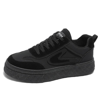 Damen Sneaker Urban Style Breite Sohle Schwarz