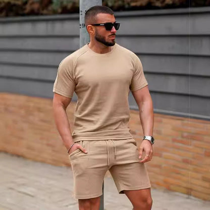 Herren Sportset Kurzarm mit bequemen Laufshorts