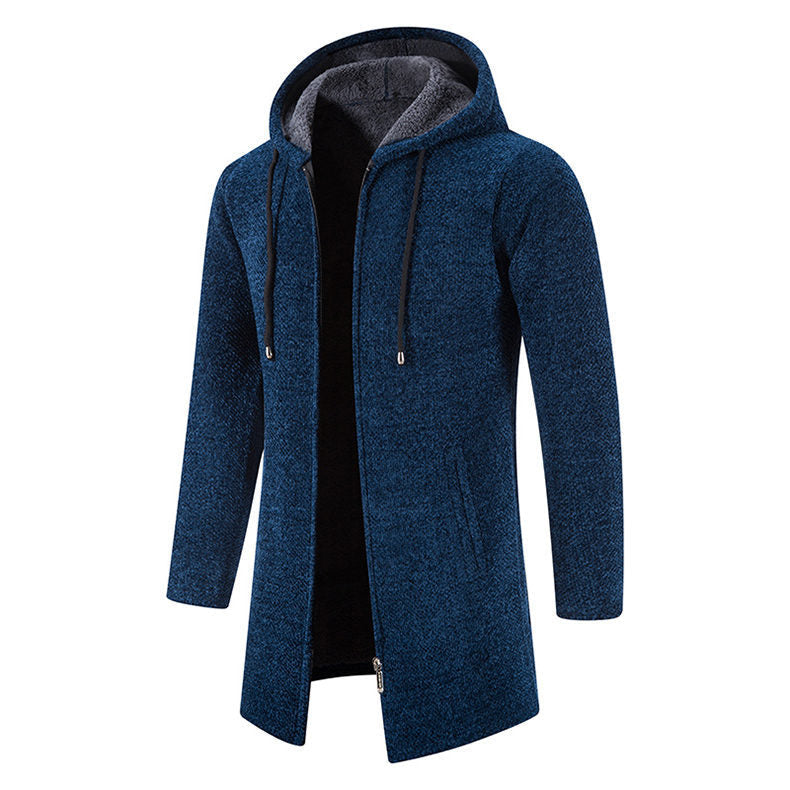 Herren Fleecejacke Mit Kapuze Seiten-Taschen Modern