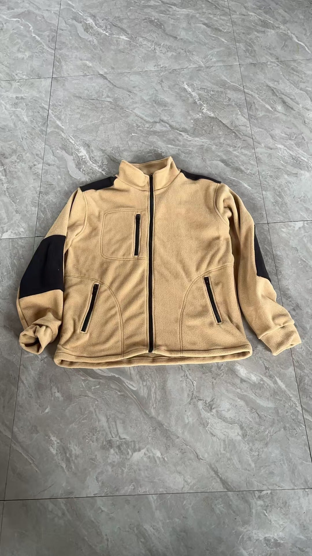 Herren Fleecejacke Reißverschlusstaschen Warm Sportlich