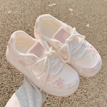 Damen Sneaker Komfortabel Sternenmotive Atmungsaktiv