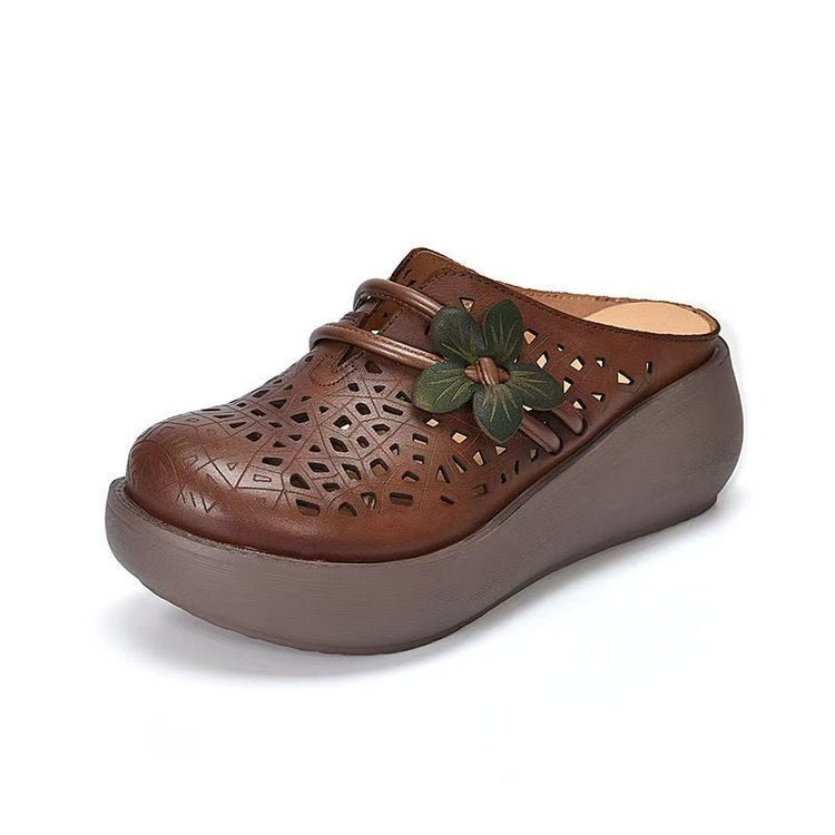 Damen Clogs Bequem Blüten Dekor Sommer Schuhe