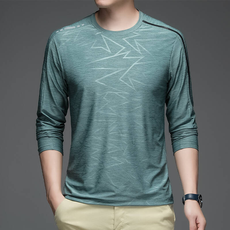 Herren Langarm-Shirt Sportlich Modern mit Trend-Muster - BerlinGlamour