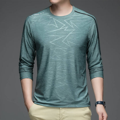 Herren Langarm-Shirt Sportlich Modern mit Trend-Muster - BerlinGlamour