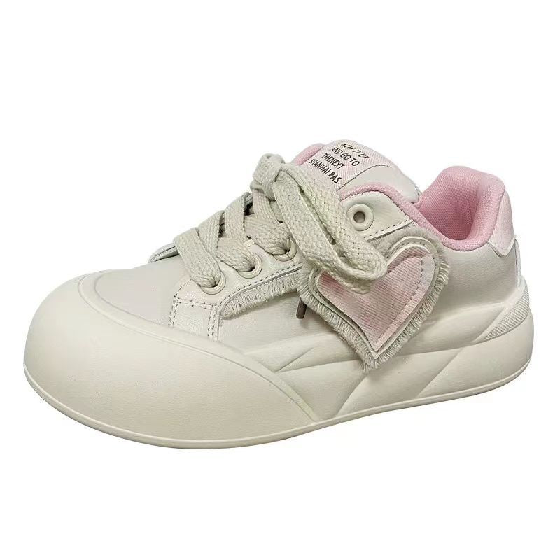 Damen Sneaker Weiß Herz Design Atmungsaktiv