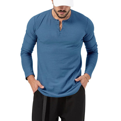 Herren Langarm-Shirt Baumwolle Modern Knöpfe