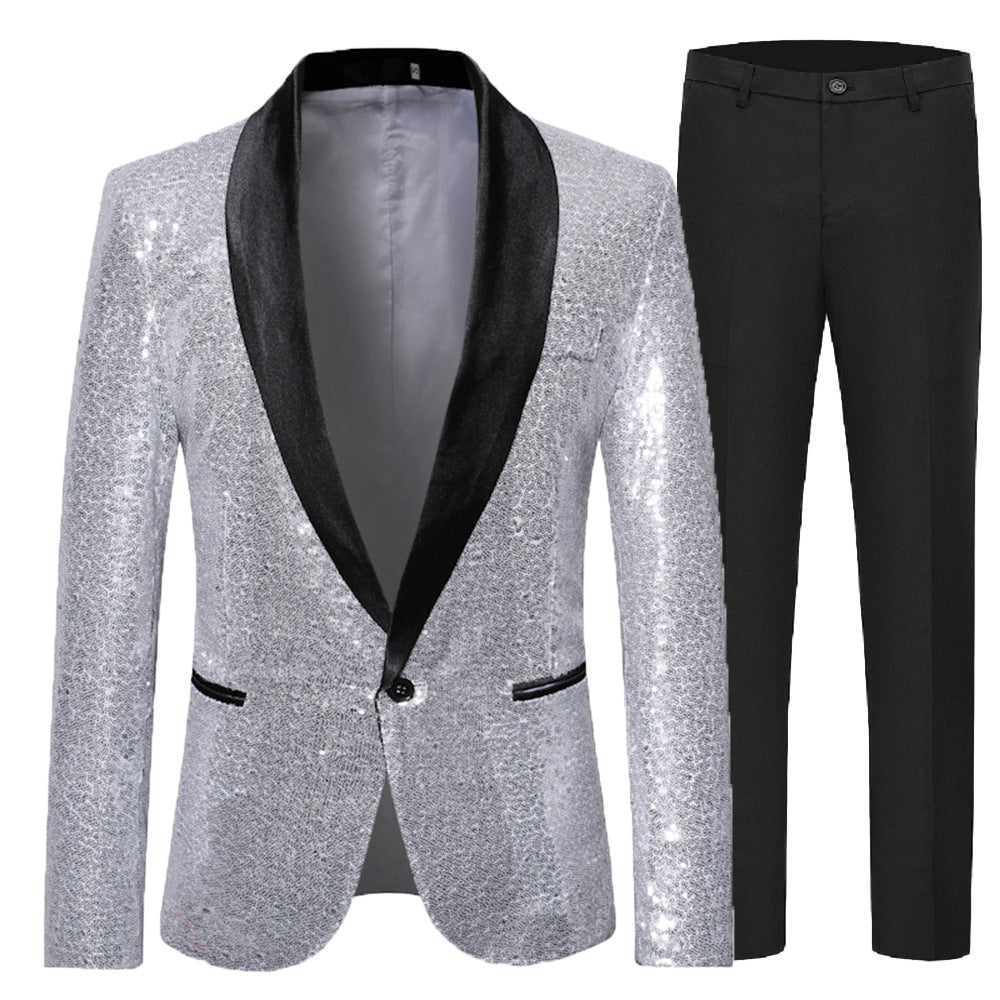 Herren Paillettenanzug Glitzernd Party Anzug