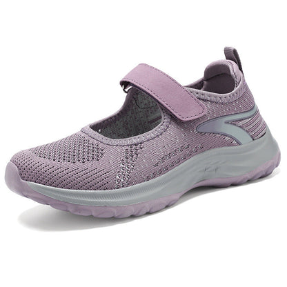 Damen Sneaker Komfortable Slip-On Schuhe Bequem Klettverschluss