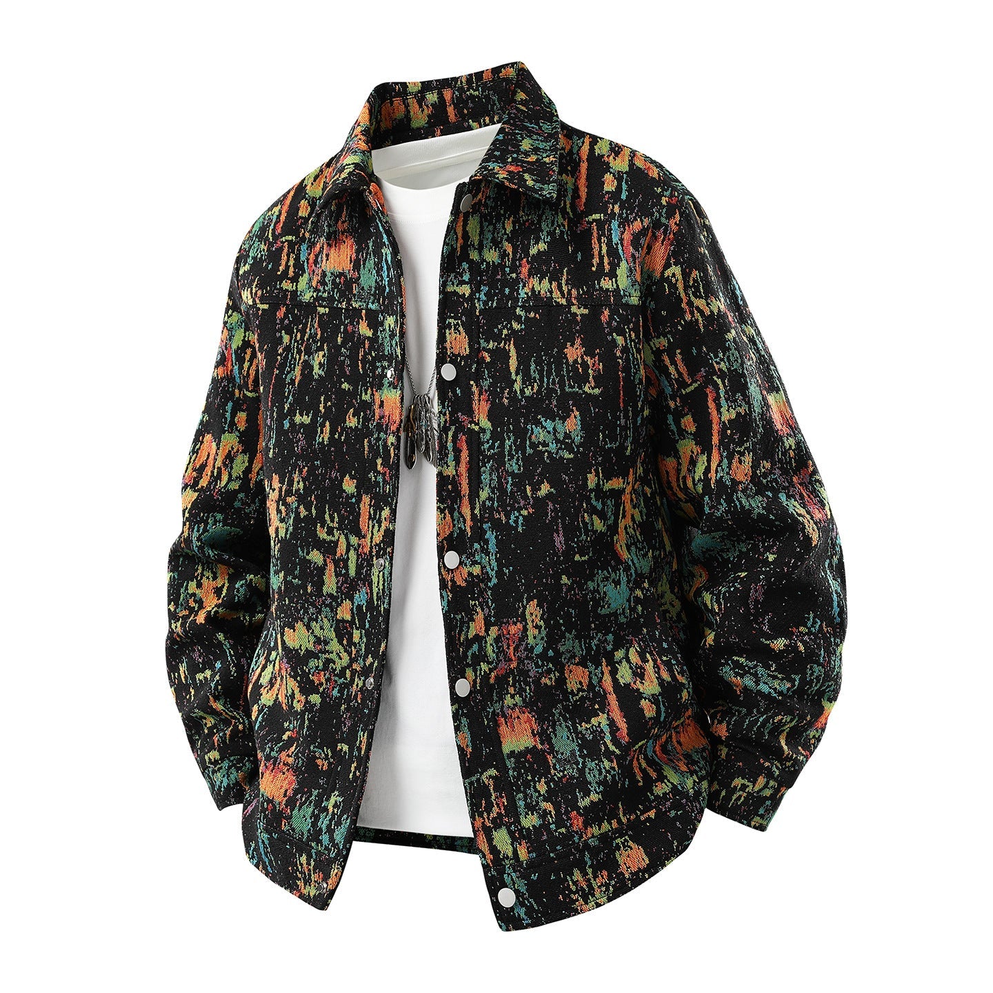 Herren Lederjacke Patchwork Design Modern Lässig