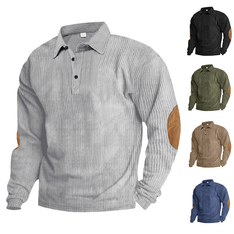 Herren Hemd Langarm Leder Details Modern - BerlinGlamour