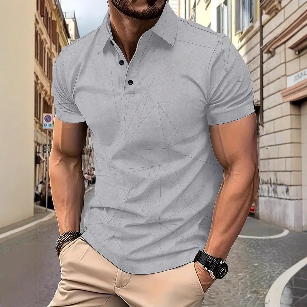 Herren Poloshirt Kurzarm Geometrisches Muster Modern - BerlinGlamour