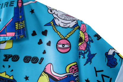 Männer Kurzarmhemd mit Trend-Druck Berlin Style