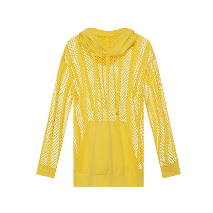 Herren Mesh-Hoodie Atmungsaktiv Kapuze Sportlich