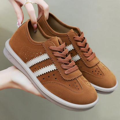 Damen Sneaker atmungsaktiv Veloursleder Komfort Fußbett - BerlinGlamour