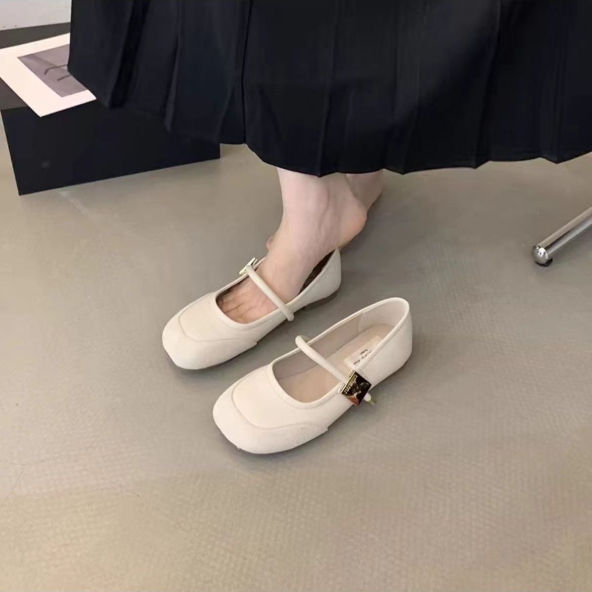 Damen Ballerina Schuhe Elegantes Design Mit Riemen Modern