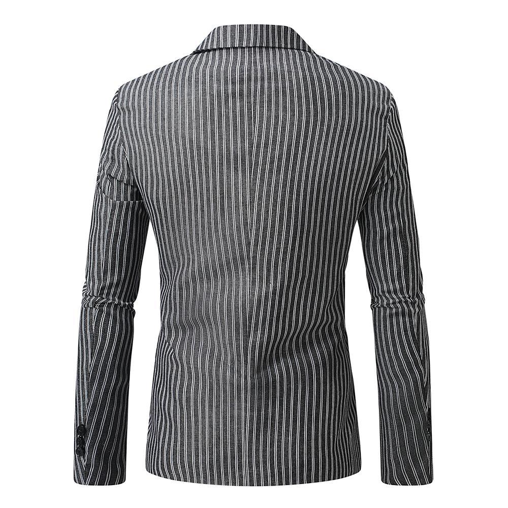 Herren Blazer Streifen Elegant Modern Slim Fit