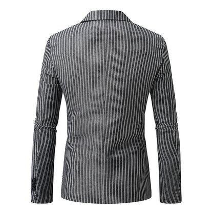 Herren Blazer Streifen Elegant Modern Slim Fit