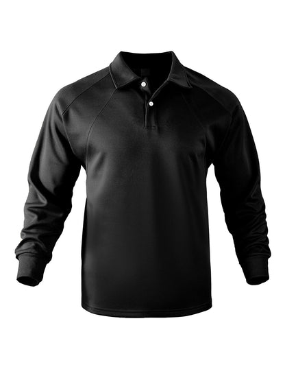 Herren Sportpoloshirt Langarm Modern Strukturdesign Bequem