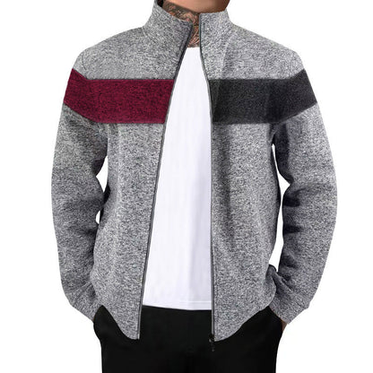 der neue Titel: Sportlicher Stehkragenpullover mit kontrastierenden Farbbereichen und hochwertiger Baumwolle