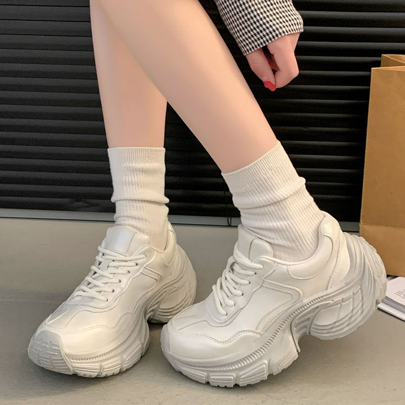 Damen Sneaker Sportlich Chunky Weite Sohle
